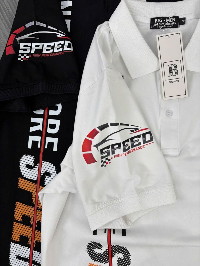 [Bigmen.Bigsizemen] Áo thun polo chất cotton in chữ SPEED độc đáo bigsize nam 85- 135 kg