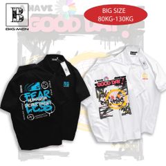 [Bigmen.Bigsizemen] Áo thun polo chất cotton in chữ thời trang độc đáo bigsize nam 85- 135 kg