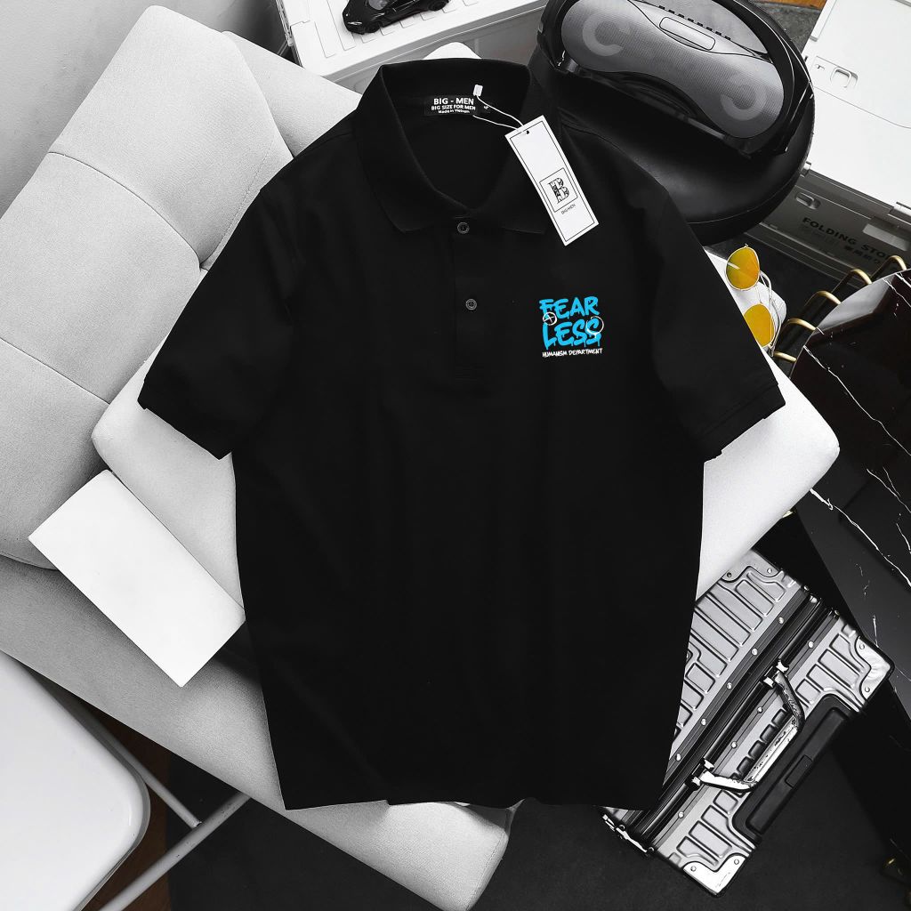 [Bigmen.Bigsizemen] Áo thun polo chất cotton in chữ thời trang độc đáo bigsize nam 85- 135 kg