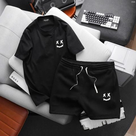 Big Men- Set bộ quần áo vải cotton in Mặt cười cá tính bigsize 80- 135 kg