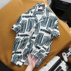 [Bigmen.Bigsizemen] Áo sơ mi tay ngắn cổ đăng/ cổ vest họa tiết mùa hè bigsize nam< 140 kg