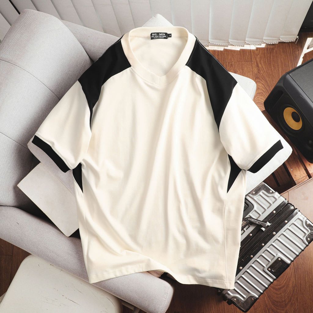 Áo thun cotton phối nách sườn bigsize nam 85-130kg