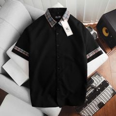 [Big Men] Áo sơ mi tay ngắn chất vải mango phối cổ caro sang trọng thời trang bigsize nam 80- 130 kg- Mã 14