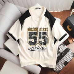 [Big Men] Áo thun chất vải cotton phối vai in 55 thời trang bigsize nam 95- 135 kg - form to hơn