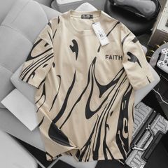 Áo thun cotton phối chữ FAITH thời trang bigsize nam