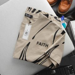 Áo thun cotton phối chữ FAITH thời trang bigsize nam