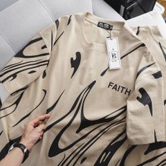 Áo thun cotton phối chữ FAITH thời trang bigsize nam