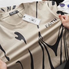 Áo thun cotton phối chữ FAITH thời trang bigsize nam