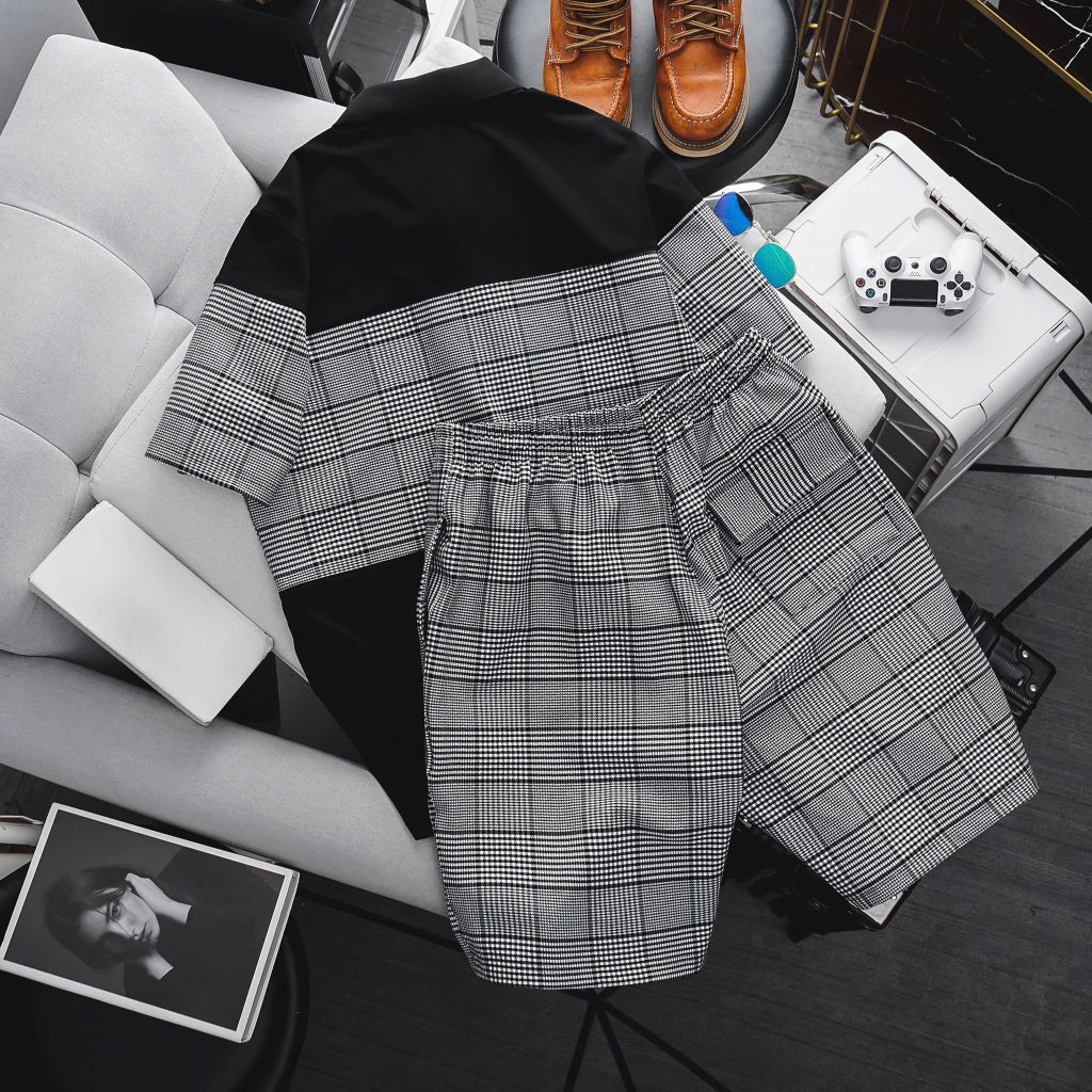 Set bộ polo chất vải umi phói caro thời trang bigsize nam 85- 130 kg