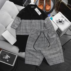 Set bộ polo chất vải umi phói caro thời trang bigsize nam 85- 130 kg