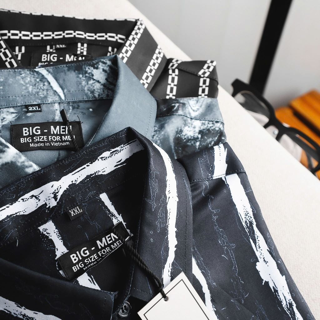 [bigsizemen] Áo sơ mi tay ngắn họa tiết bigsize nam cỡ đại 140kg