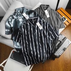 [bigsizemen] Áo sơ mi tay ngắn họa tiết bigsize nam cỡ đại 140kg