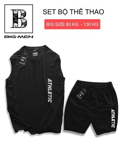 [ Big Men] Set bộ ba lỗ thể thao chất vải thun lạnh in thời trang bigsize nam 60- 135 kg_ Ath