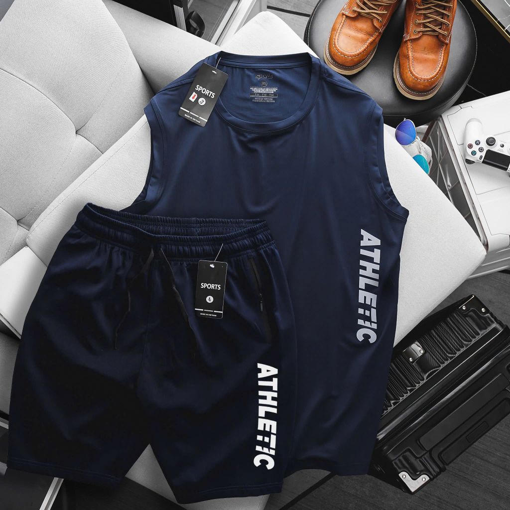 [ Big Men] Set bộ ba lỗ thể thao chất vải thun lạnh in thời trang bigsize nam 60- 135 kg_ Ath