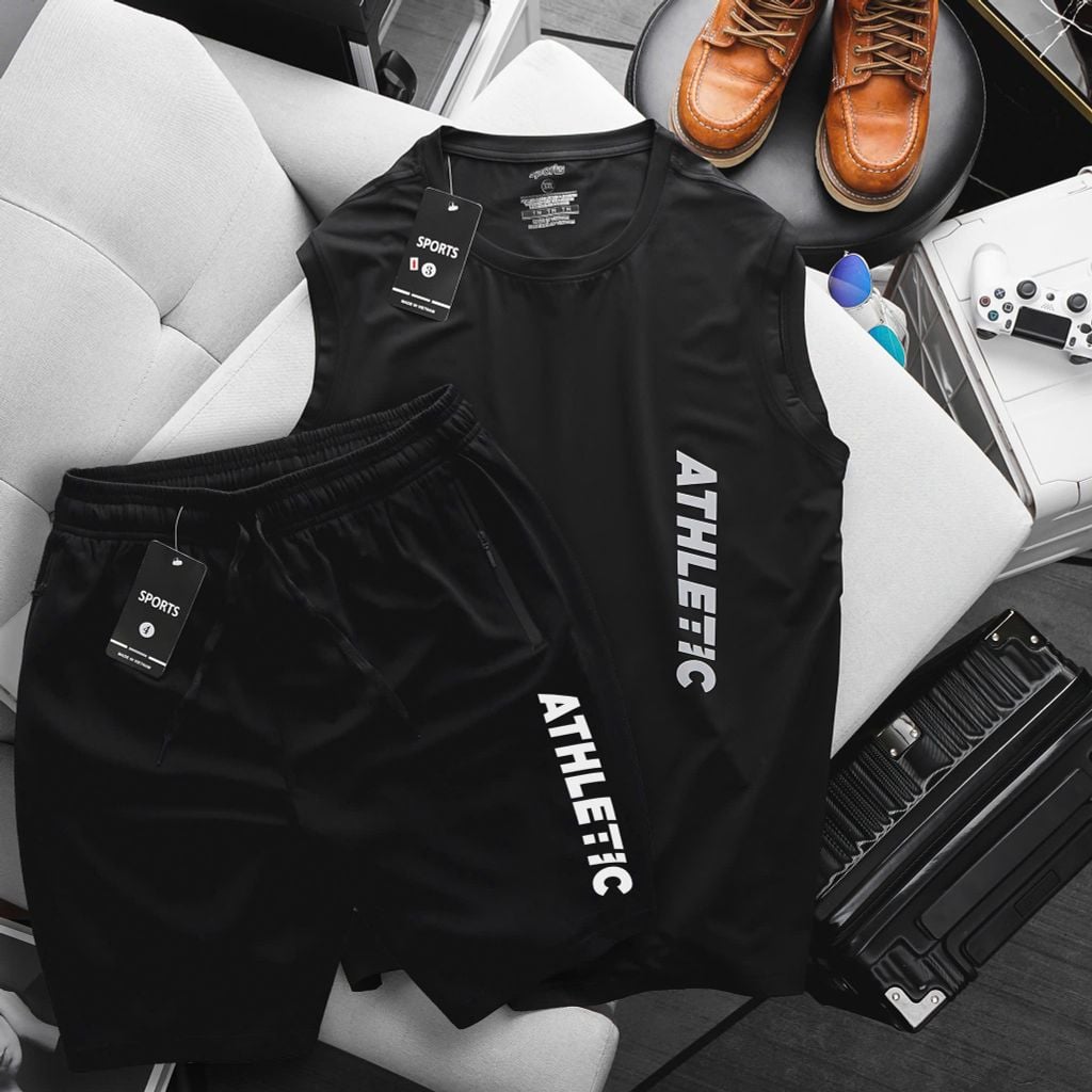 [ Big Men] Set bộ ba lỗ thể thao chất vải thun lạnh in thời trang bigsize nam 60- 135 kg_ Ath