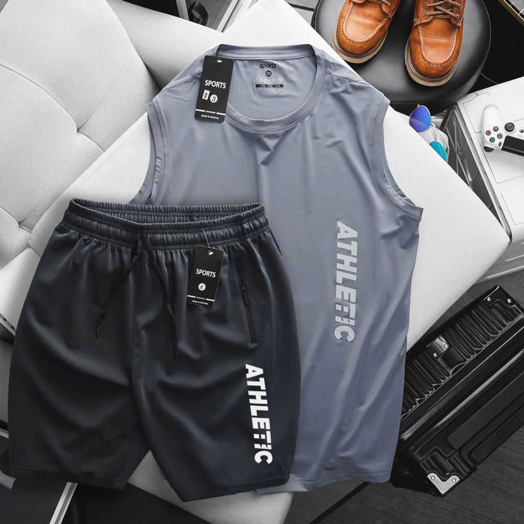 [ Big Men] Set bộ ba lỗ thể thao chất vải thun lạnh in thời trang bigsize nam 60- 135 kg_ Ath