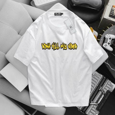 [ Big Men] Áo thun cotton màu trắng in mặt cười My Vibes thời trang bigsize nam 55- 135 kg.