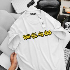 [ Big Men] Áo thun cotton màu trắng in mặt cười My Vibes thời trang bigsize nam 55- 135 kg.
