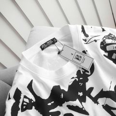 [ Big Men] Áo thun cotton họa tiết in lụa toàn phối chữ trắng 85- 135 kg_ Love