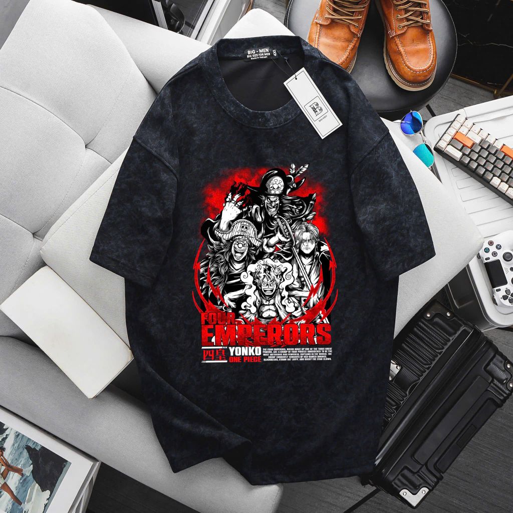 [ Big Men] Áo thun chất vải umi wash in One Piece thời trang bigsize nam 85- 135 kg