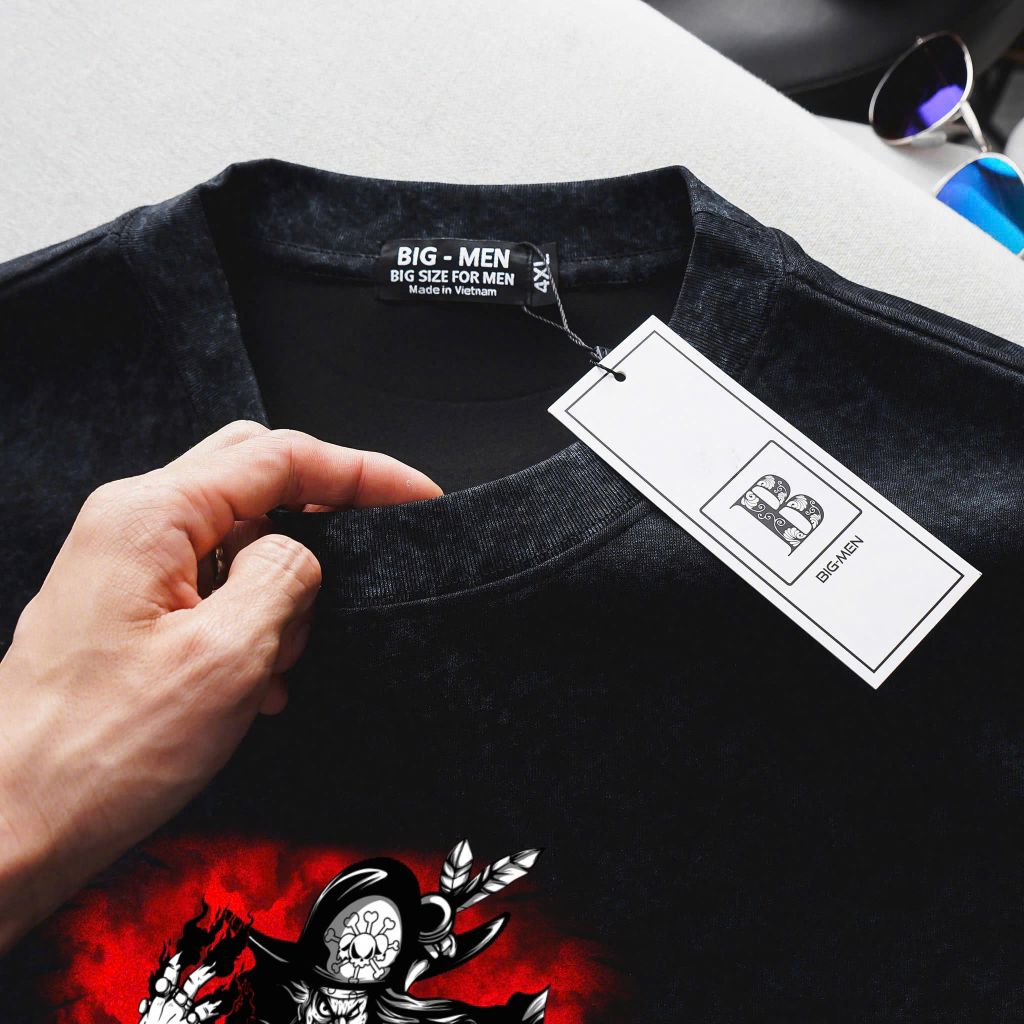 [ Big Men] Áo thun chất vải umi wash in One Piece thời trang bigsize nam 85- 135 kg