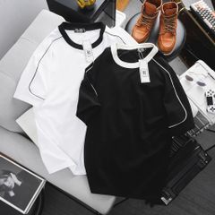 [ Big Men] Áo thun chất vải cotton phối sọc vai thời trang bigsize nam 85- 135 kg