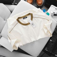 [ Big Men] Áo thun chất vải cotton phối sọc vai thời trang bigsize nam 85- 135 kg