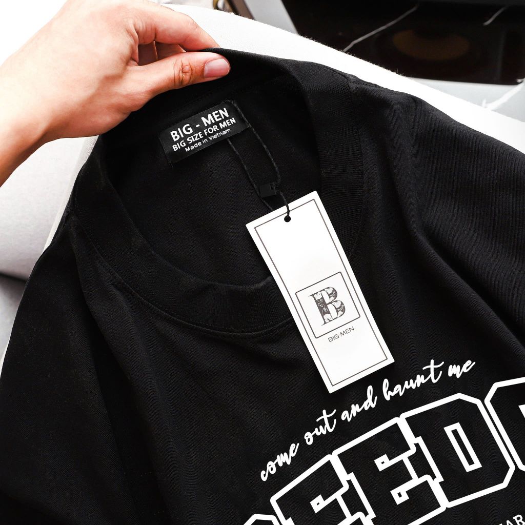 [ Big Men] Set bộ quần áo cotton đồng bộ in Freedom thời trang bigsize nam 85- 135 kg