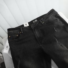 [ Big Men] Quần jean dài đen wash rách nhẹ thời trang cá tính bigsize nam 80- 130 kg_ mã 395