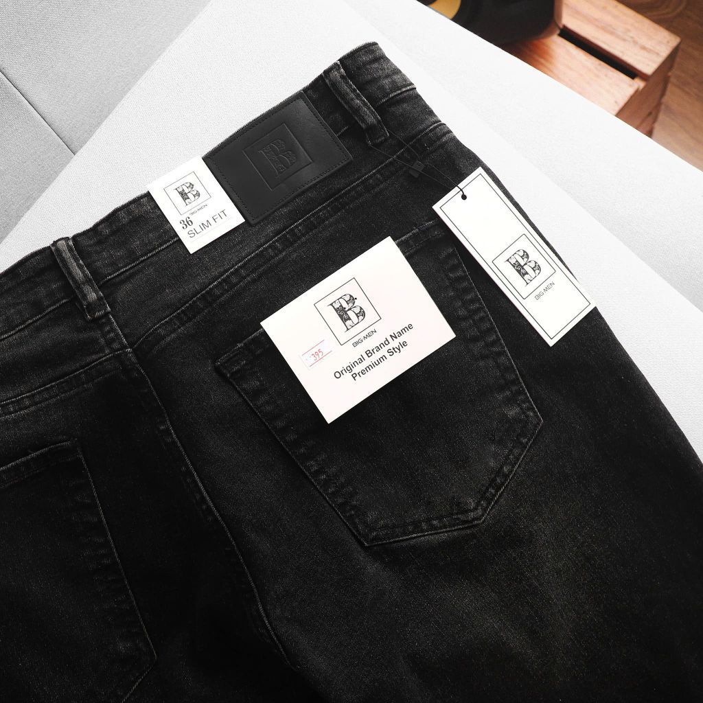 [ Big Men] Quần jean dài đen wash rách nhẹ thời trang cá tính bigsize nam 80- 130 kg_ mã 395
