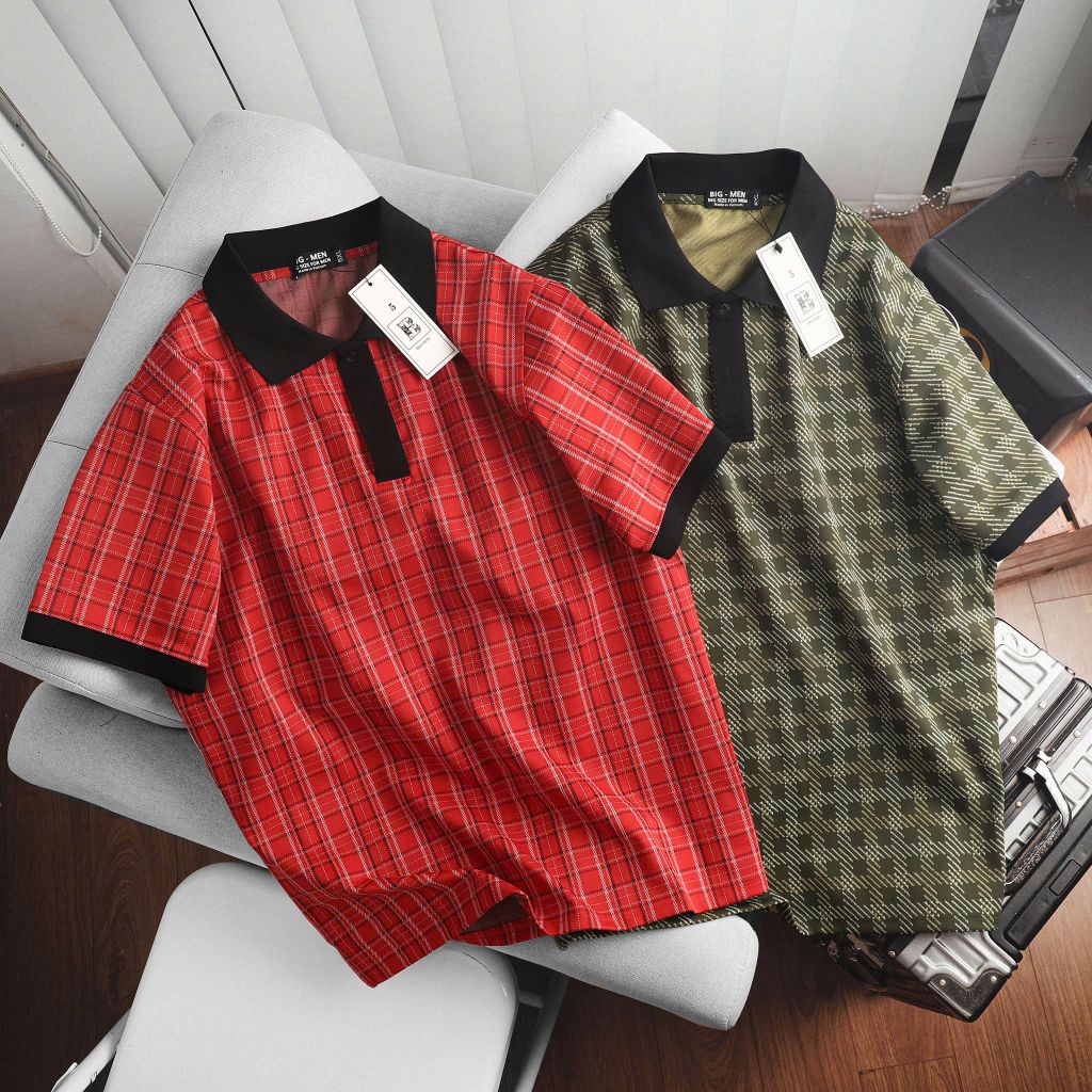 Big Men- Áo thun polo chất vải umi họa tiết thời trang bigsize nam 85- 135 kg