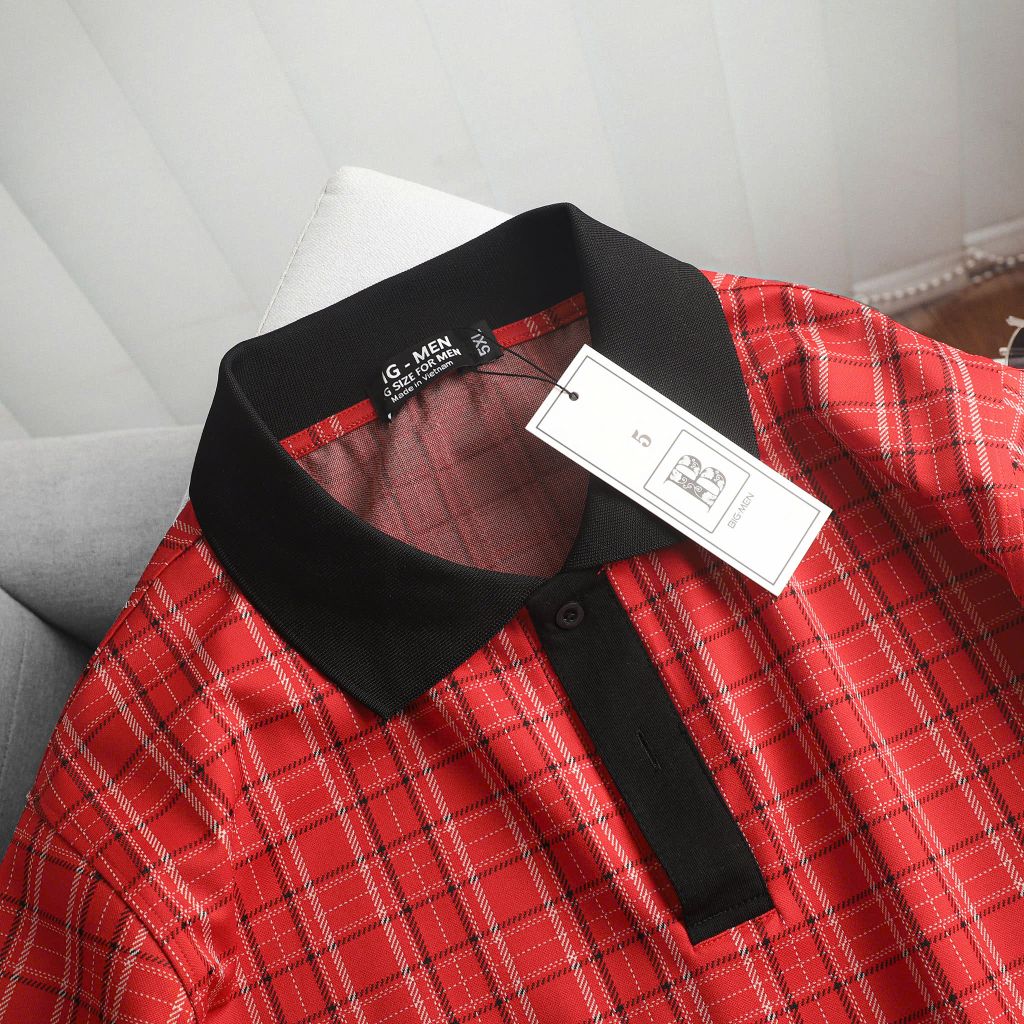 Big Men- Áo thun polo chất vải umi họa tiết thời trang bigsize nam 85- 135 kg