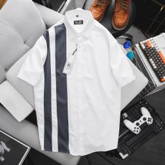 [Big Men] Áo sơ mi tay ngắn chất vải mango 2 sọc to lịch lãm thời trang bigsize nam 80- 130 kg
