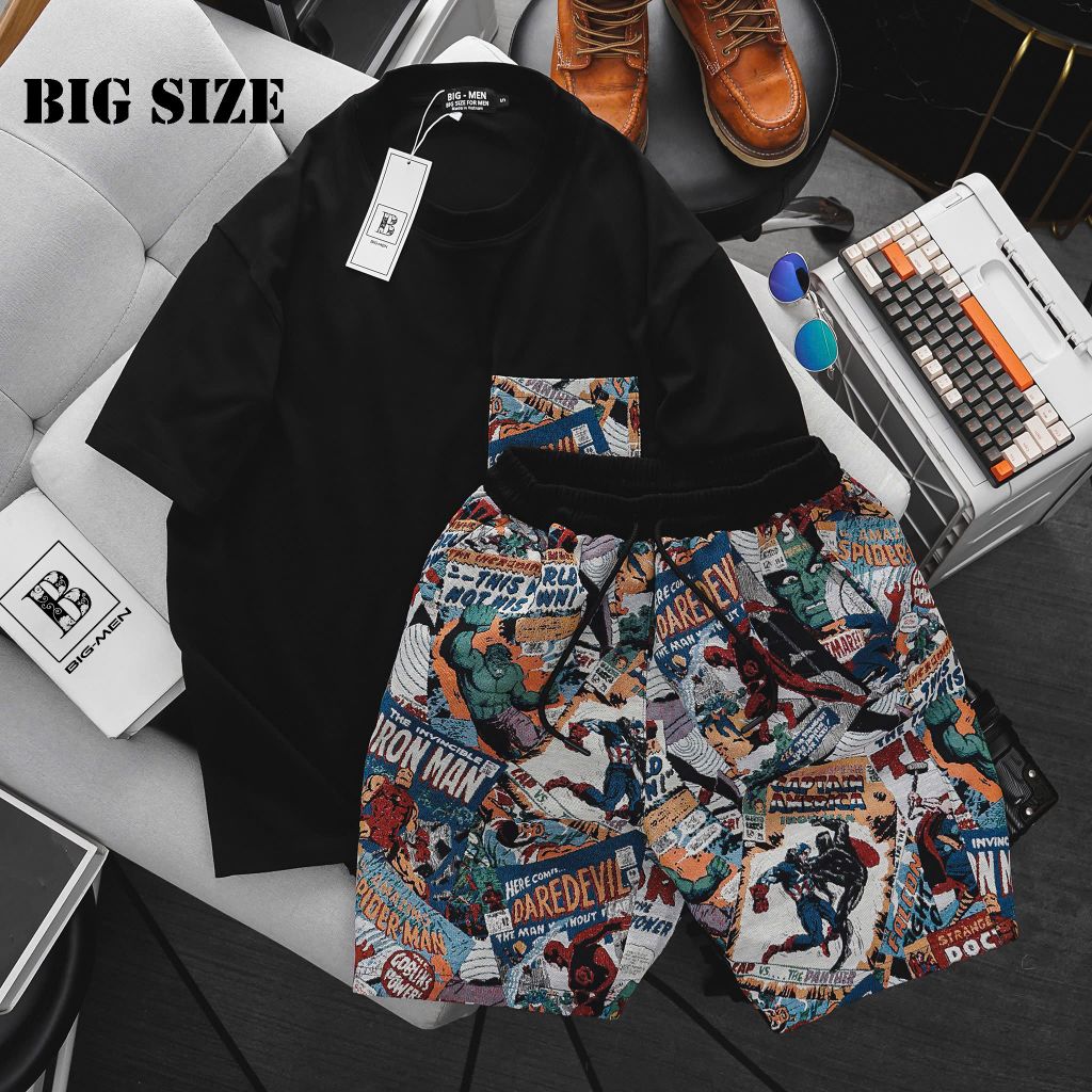 [Big Men] Set bộ nam thời trang vải gấm form big size <135kg.
