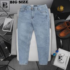 Quần jean nam bigsize màu xanh nhạt form ống đứng size 80 - 130kg