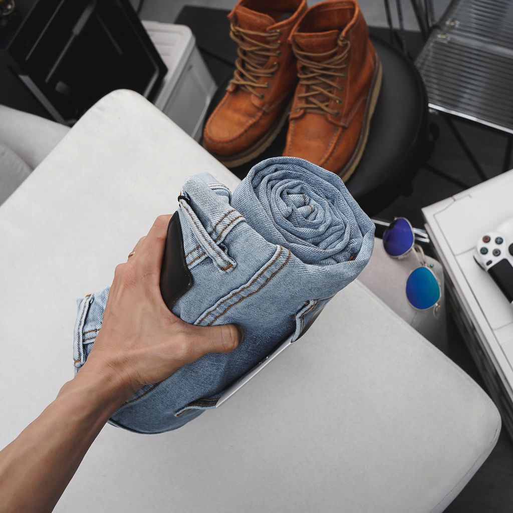 Quần jean nam bigsize màu xanh nhạt form ống đứng size 80 - 130kg