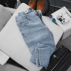 Quần jean nam bigsize màu xanh nhạt form ống đứng size 80 - 130kg