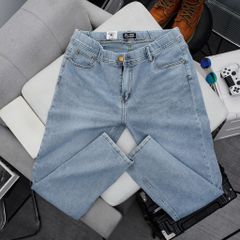 Quần jean nam bigsize màu xanh nhạt form ống đứng size 80 - 130kg