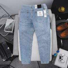 Quần jean nam bigsize màu xanh nhạt form ống đứng size 80 - 130kg