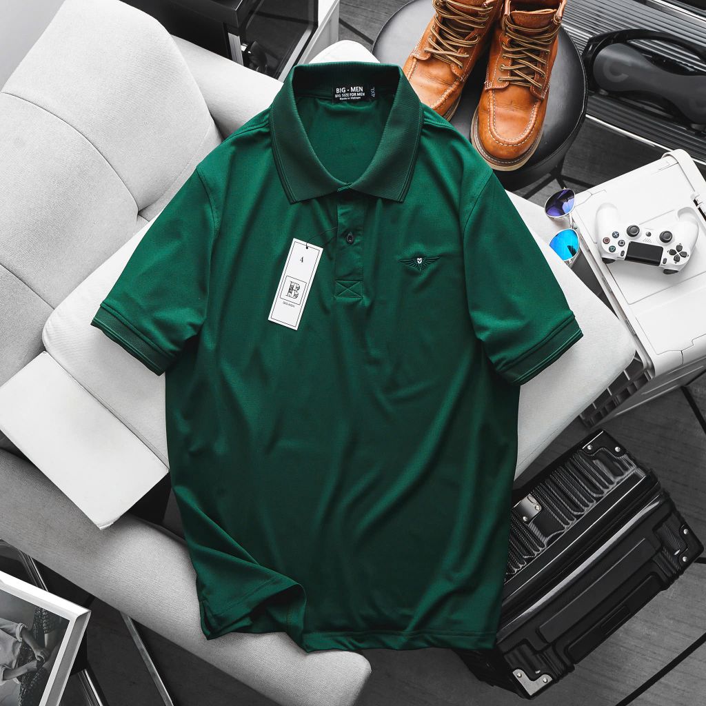 Áo thun polo nam big size vải cá sấu poly thêu đại bàng (mẫu 11)