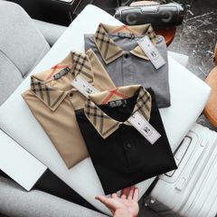 Áo thun polo chất vải cotton phối cổ đơn giản, basic bigsize nam< 135 kg