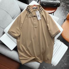 Áo thun polo chất vải cotton phối cổ đơn giản, basic bigsize nam< 135 kg