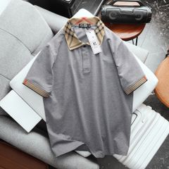Áo thun polo chất vải cotton phối cổ đơn giản, basic bigsize nam< 135 kg