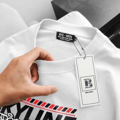 [Big Men] Áo thun cotton màu trắng in SKYLINE cá tính thời trang bigsize nam <135 kg