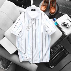 Áo thun polo cotton phối sọc dọc thời trang bigsize nam< 135 kg