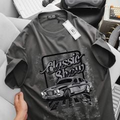 [ Big Men] Áo thun cotton in hình xe CLASSIC SHOW thời trang bigsize nam 85- 135 kg