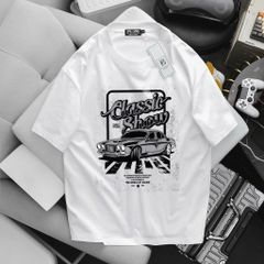 [ Big Men] Áo thun cotton in hình xe CLASSIC SHOW thời trang bigsize nam 85- 135 kg