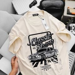 [ Big Men] Áo thun cotton in hình xe CLASSIC SHOW thời trang bigsize nam 85- 135 kg