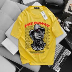 [Big Men] Áo thun cotton in họa tiết Tượng fake romance thời trang bigsize nam< 135 kg