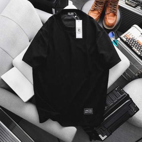 Áo thun cotton tổ ong màu đen thoáng mát thời trang bigsize nam< 135 kg